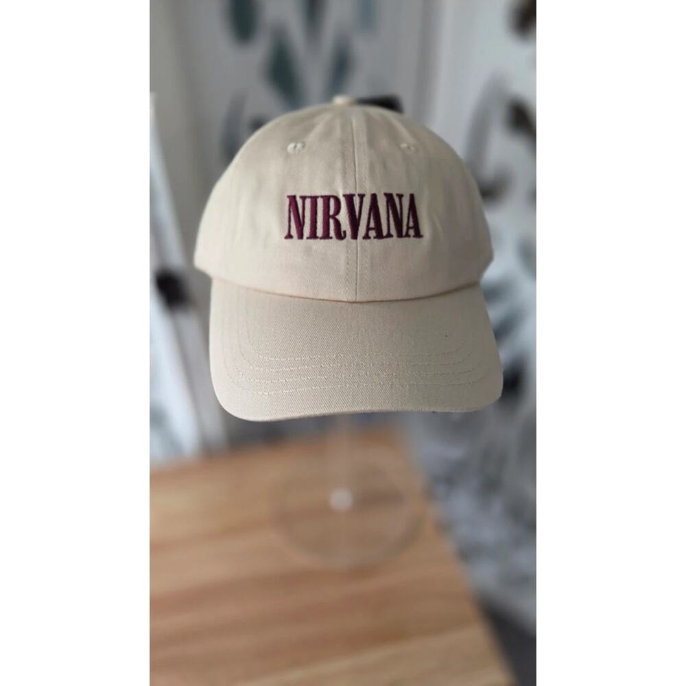 Nirvana In Utero Beige Baseball Cap Embroidered Band Hat OSFA New with Tags